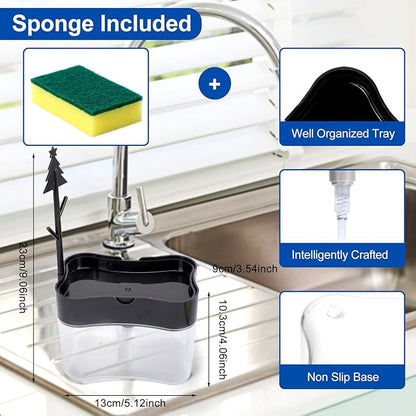New 2026 Version Premium Quality Dish Soap Dispenser - Countertop Kitchen Soap Dispenser, Sink Dish Washing Soap Dispenser 13 Ounces (Sponge Included) - Image 2