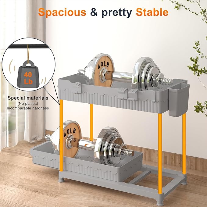 Sevenblue Under Sink Organizer, Bathroom Organizers and Storage, 2 Tier Multi-Use Pull Out Cabinet Organizer with Hang Hooks and Cups (Gray, 4 Pack) - Image 7