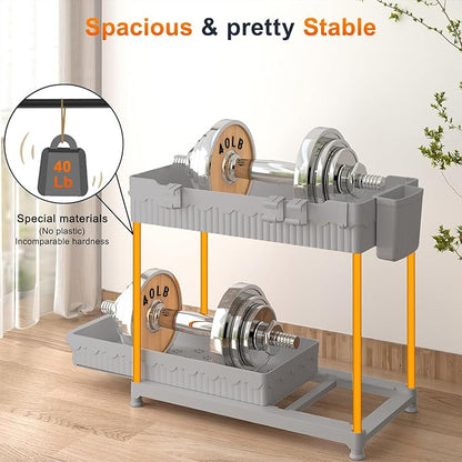 Sevenblue Under Sink Organizer, Bathroom Organizers and Storage, 2 Tier Multi-Use Pull Out Cabinet Organizer with Hang Hooks and Cups (Gray, 4 Pack) - Image 7