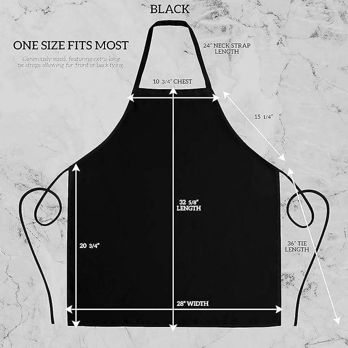 GREEN LIFESTYLE 2 Pack Chef Apron with Pockets – Grilling Aprons for Men, Waterproof Cooking Apron for BBQ, Work or Restaurant Use, Kitchen Aprons for Women with Pockets – Black - Image 2