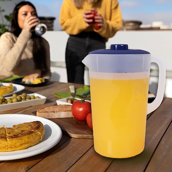 Water Pitcher with Lid 1 Gallon Pitcher, Freezer/Dishwasher Safe, BPA Free & Phthalate Free - Navy - Image 7