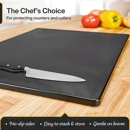 Thirteen Chefs Large 18 x 12 Black Plastic Cutting Board - 1/2" Thick HDPE for Restaurants and Professional Kitchens, NSF - Image 2