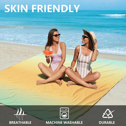 WIWIGO Beach Blanket Waterproof Sandproof Beach Mat 79" X 83"/10'x9'for 2-8 Adults Quick Drying Outdoor Picnic Mat Beach Accessories for Travel, Camping, Hiking - Image 3