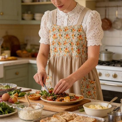 Uaussi Cotton Linen Apron Cross Back Work Apron for Women with Pockets Pinafore Dress X Cross Halter Apron for Chef Gardening - Image 5