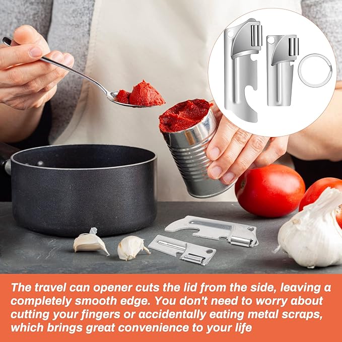 12 Pieces Military Style Can Openers with Key Rings, Anglecai P-38 and P-57 Military Can Openers Stainless Steel Army Survival Can Opener Portable for Traveling