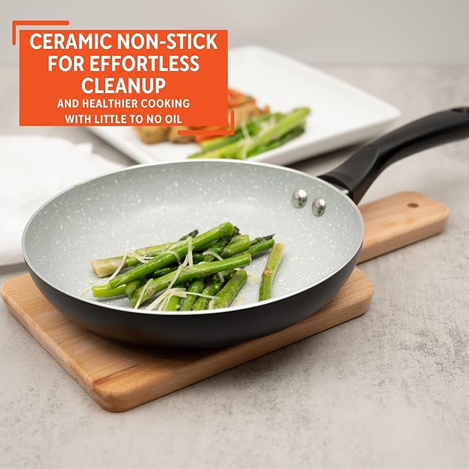 IMUSA 8" Premier Ceramic Nonstick Fry Pan with Cool Touch Handle, Matte Black - Image 4