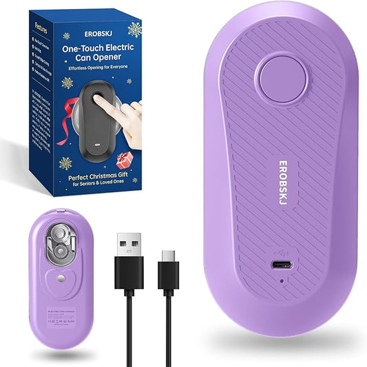 Auto Electric Can Opener, Rechargeable Can Openers for Seniors & Arthritis, One-Touch Automatic Can Opener, Hands-Free, Smooth Edge, Compact, Cordless, Food-Safe Kitchen Gadgets