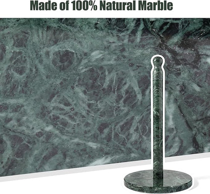 Koville Italian Natural Marble Paper Towel Holder Countertop, Genuine Stone Paper Towel Holder Stand for Kitchen Storage, for Standard or Jumbo-Sized Rolls(Alpi Green) - Image 5