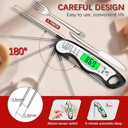 Meat Thermometer Digital，IP67 Waterproof Cooking Thermometer with Backlight, Calibration & Hold Function，Food Thermometer for Cooking,Outdoor Grilling - Image 4