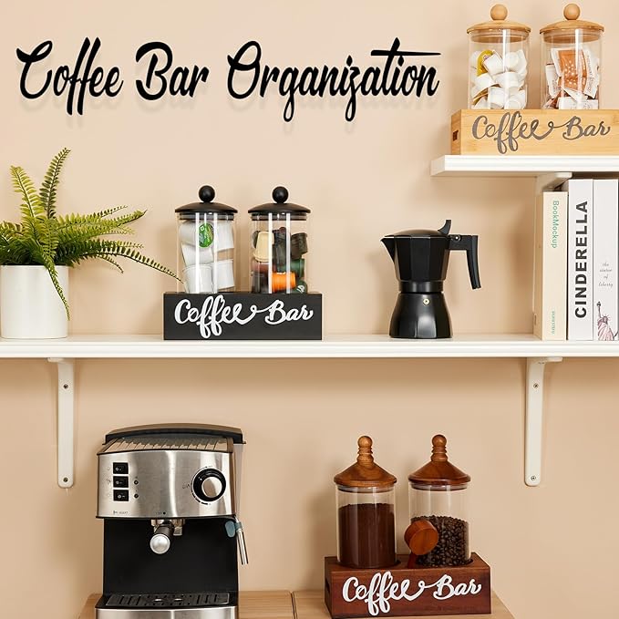 Yangbaga Glass Sugar Coffee Canister for Ground Coffee,2×55OZ Coffee Containers with Handle Shelf Coffee Bar Station Accessories Organizer Decor,Food Storage Jars with Iron Scoop for Kitchen - Image 5