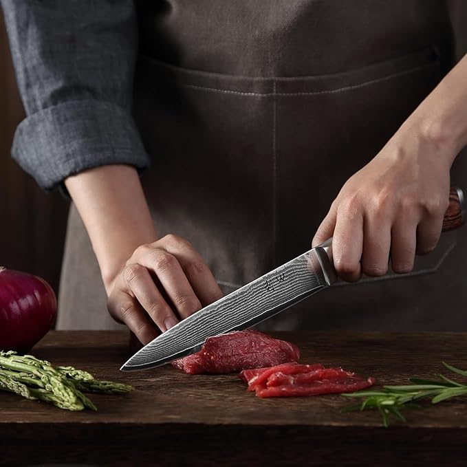 Wakoli EDIB 4-Piece Damascus Knife Set – Professional Kitchen Knife Set, 67-Layer Genuine Damascus Steel, High Carbon Stainless Steel Core (VG10), Ergonomic Pakkawood Handles, In Elegant Gift Box