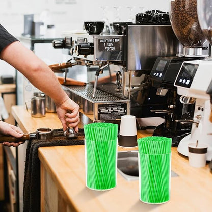 500 Pcs Neon Green Coffee Stir Sticks Set Jade Green Stir Stick Holder Acrylic Coffee Stirrers Holder Cocktail Straws Drink Stirrers for Coffee Bar Tea Party Supplies Restaurant Decor - Image 6