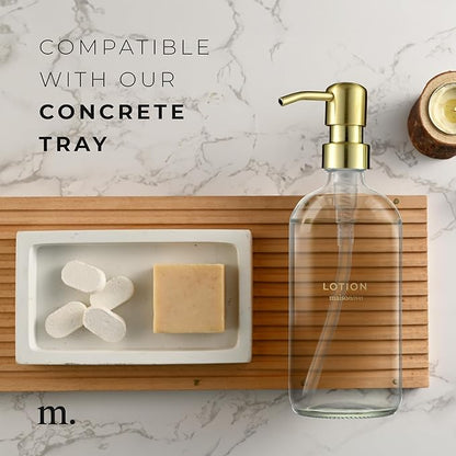 MaisoNovo Soap Dispenser 2-Piece Set | 16.9oz Clear Bottles with Gold Stainless Steel Pump Core