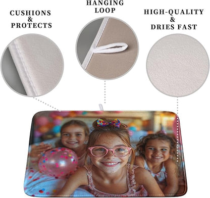 Customized Personalized Image Dish Drying Mat for Dishes 18x24 inch,Custom Any Photo or Text Drying Mat Large Microfiber Dish Drainer Mat Super Absorbent Dish Rack Pad for Coffee Bar Sinks - Image 3