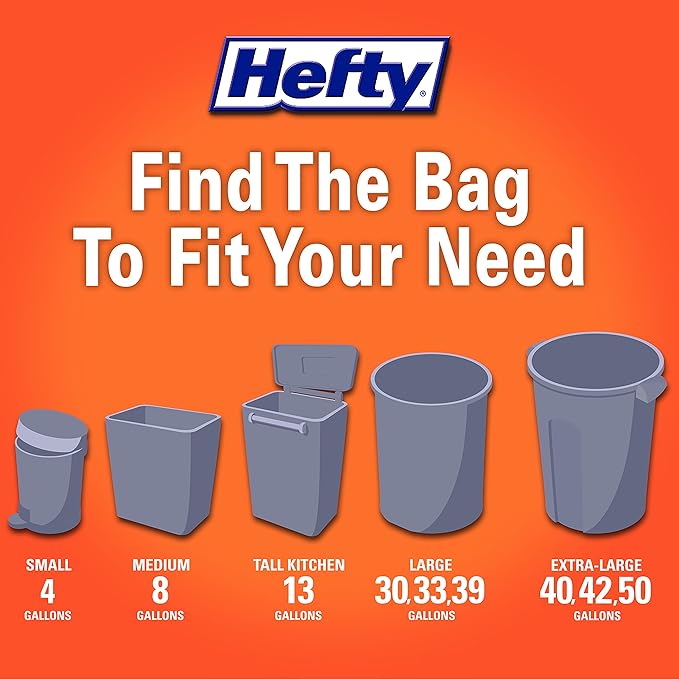 Hefty Ultra Strong 13 Gallon Trash Bags, Tall Kitchen Trash Bags 13 Gallon Size, Drawstring Closure, Continuous Odor Control, White, Citrus Twist Scent, 80 Bags - Image 7