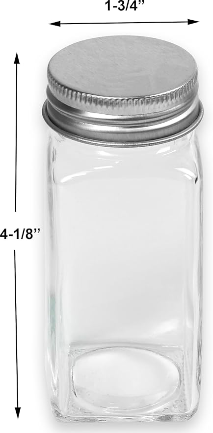 Simple Houseware Spice Jars 4 Ounce Square Glass Bottles with Shaker Lids, Funnel and Labels for Seasoning & Storage, 12 Pack - Image 4