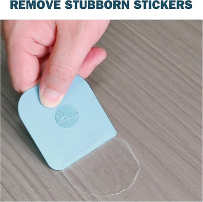 Pan Scraper, 5 Pcs Pot Scraper Plastic, Pot Scraper Non Scratch for Cast Iron, Pot and Pan Cleaning, Sturdy Scraper Kitchen Tool-Aqua - Image 7
