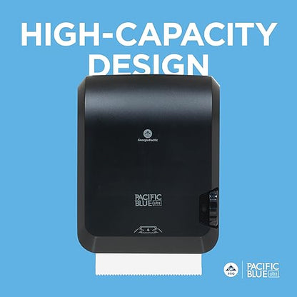 Pacific Blue Ultra 8" High-Capacity Mechanical Paper Towel Dispenser by GP PRO (Georgia-Pacific), Black, 59589, 12.9" W x 9" D x 16" H, 1 Dispenser - Image 6