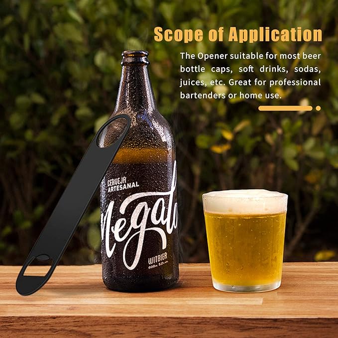 KTOJOY 4 PACK Stainless Steel Flat Bottle Opener, Beer Bottle Opener, 7inch, with Exquisite Packaging, for Kitchen, Bar or Restaurant, Black, - Image 4
