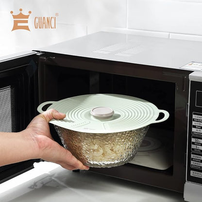 GUANCI Silicone Lids for Bowl 8 Pack, Microwave Splatter Cover with 6 Sizes Reusable Heat Resistant Lids Fits Cups, Bowls, Plates, Pots, Pans, Skillets, Stove Top, Oven, Fridge Dishwasher Safe - Image 5