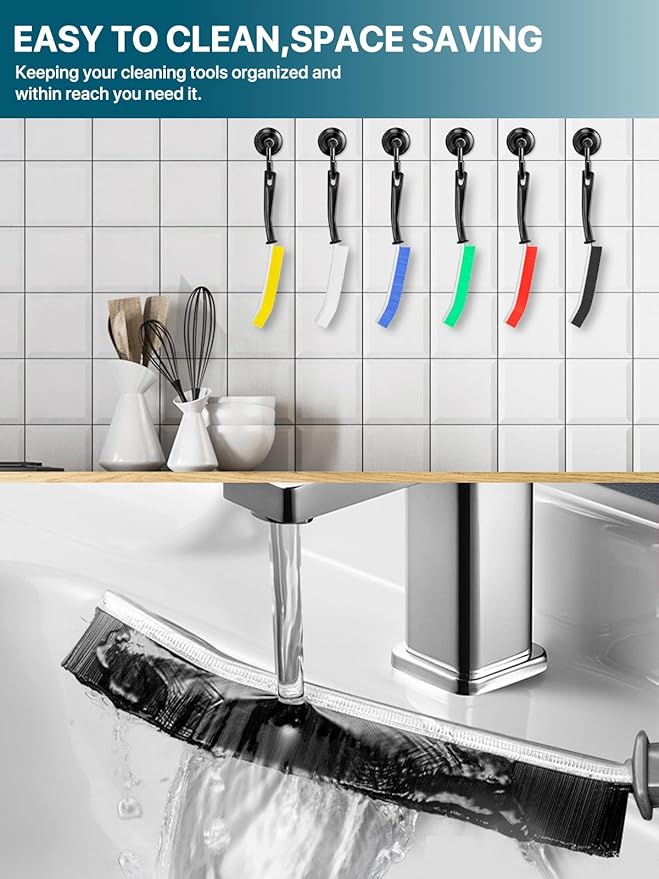 6Pcs Hard Bristle Crevice Cleaning Brush, Multifunctional Premium Crevice Cleaning Tool, Designed for Cleaning Narrow Spaces, Suitable for Toilet, Faucets,Kitchen,Grout, KOSPRIE - Image 6