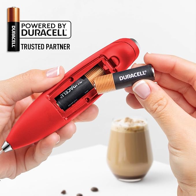 Zulay Kitchen Whisk Milk Frother with 4 Duracell Batteries - Powerful Handheld Foam Maker for Coffee, Lattes, Matcha, Hot Chocolate & Cappuccinos - Whip Creamy Froth in Seconds - Image 6