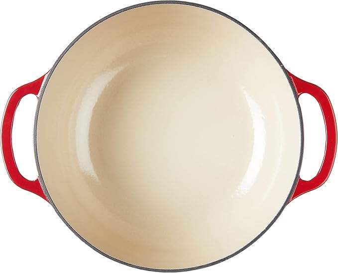 Lodge Essential Enamel Cast Iron Dutch Oven with Lid - Oven-Safe Enamel Cookware up to 500° F - Heat-Retaining Braising & Roasting Pot - Non-Toxic Cookware - 7.5 Quart, Island Spice Red - Image 3