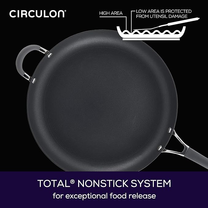Circulon - 83906 Circulon Radiance Hard Anodized Nonstick Frying Pan / Fry Pan / Hard Anodized Skillet with Helper Handle - 14 Inch, Gray - Image 5