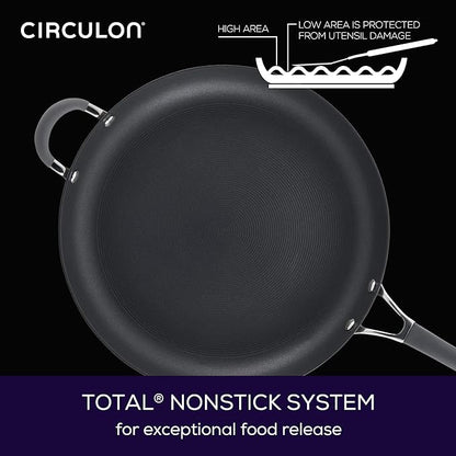 Circulon - 83906 Circulon Radiance Hard Anodized Nonstick Frying Pan / Fry Pan / Hard Anodized Skillet with Helper Handle - 14 Inch, Gray - Image 5
