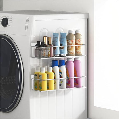 Magnetic Spice Rack for Refrigerator Magnetic Fridge Shelf for Kitchen Spice Organizer Magnetic Shelf for Fridge Space Saving White 2 Pack with Magnetic Paper Towel Holder - Image 6