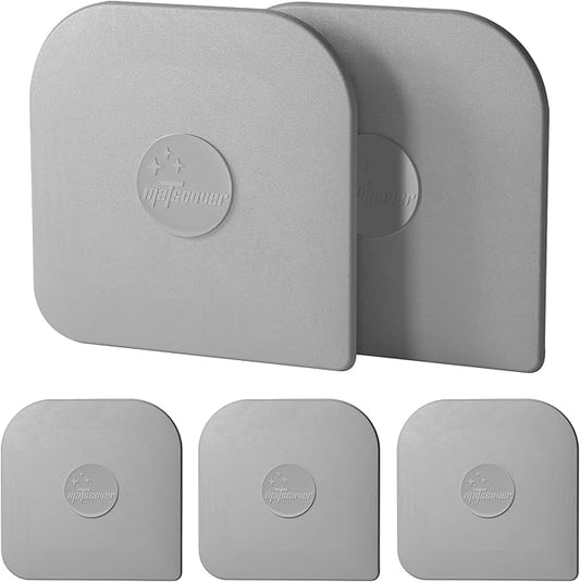 Pan Scraper, 5 Pcs Pot Scraper Plastic, Pot Scraper Non Scratch for Cast Iron, Pot and Pan Cleaning, Sturdy Scraper Kitchen Tool, Grey by Matscover