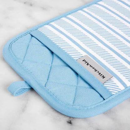 KitchenAid Albany Pot Holder 2-Pack Set, Blue Velvet, 7"x10"