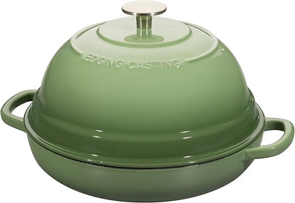 EDGING CASTING Enameled Cast Iron Dutch Oven Pot with Lid, Round Bread Oven for Homemade Sourdough Bread Baking, 6 Quart, Pistachio Green - Image 2