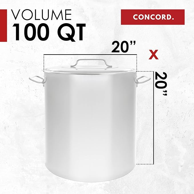 Concord Cookware Stainless Steel Stock Pot Kettle, 100-Quart - Image 5