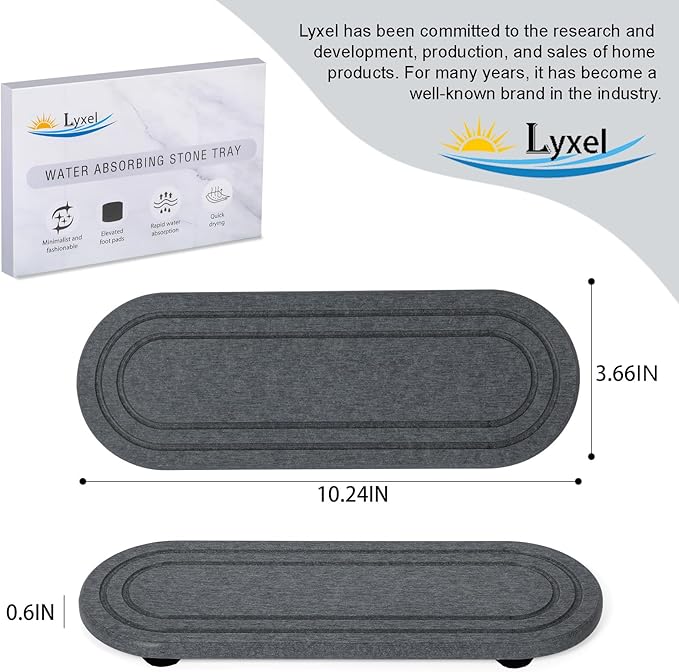 2PCS Water Absorbing Stone Tray, Fast Drying Diatomite Stone Sink Tray, Water Absorbent Diatomite Coasters, Stones Soap Trays for Kitchen Sink, Bathroom Counter Hand Soap Dish Toothbrush Holders - Image 3