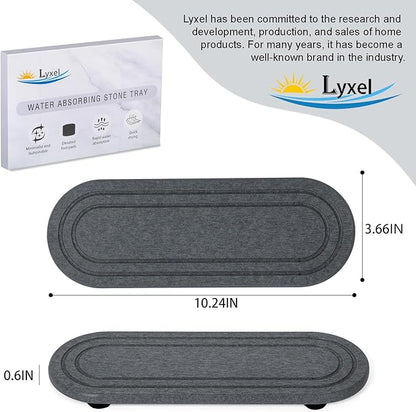 2PCS Water Absorbing Stone Tray, Fast Drying Diatomite Stone Sink Tray, Water Absorbent Diatomite Coasters, Stones Soap Trays for Kitchen Sink, Bathroom Counter Hand Soap Dish Toothbrush Holders - Image 3