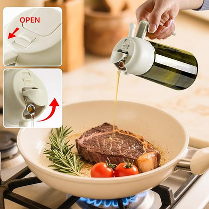 SWEET VIEW Olive Oil Dispenser and Oil Sprayer – 16oz/470ml Glass Light-Proof Oil Pourer for Kitchen, Air Fryer, Cooking, Salad, and BBQ - Image 4