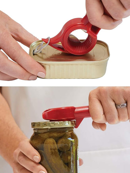 Kuhn Rikon Auto Safety Master Opener for Cans, Bottles and Jars, 9 x 2.75 inches, Red - Image 6