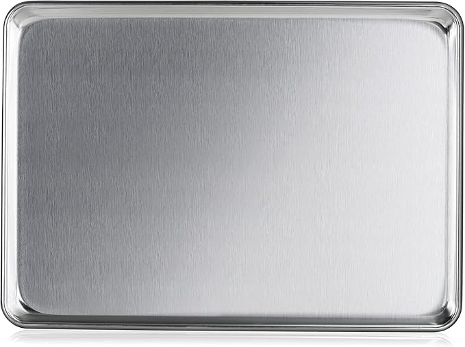 New Star Foodservice Commercial-Grade 18-Gauge Aluminum Sheet Pan/Bun Pan (15 L x21 W x1 H (Two Thirds size) Measure Oven) by NewStarFoodservice