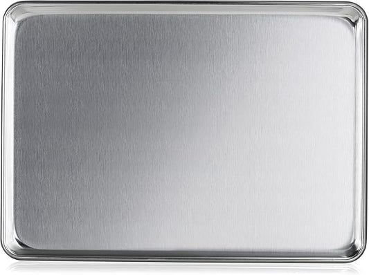 New Star Foodservice Commercial-Grade 18-Gauge Aluminum Sheet Pan/Bun Pan (15 L x21 W x1 H (Two Thirds size) Measure Oven) by NewStarFoodservice