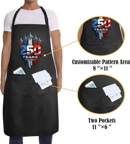 Us 250 Years Of Freedoms Apron With Pocket For Mens