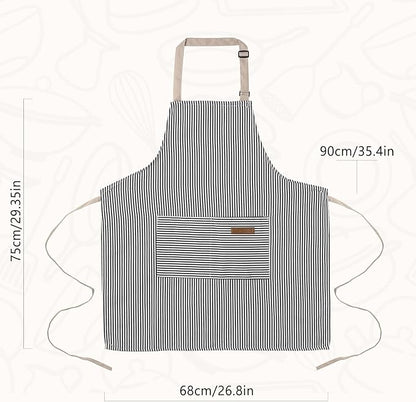 2 Pack Cooking Aprons Adjustable Bib Apron for Women with 2 Pockets, Kitchen Restaurant Men Chefs Aprons