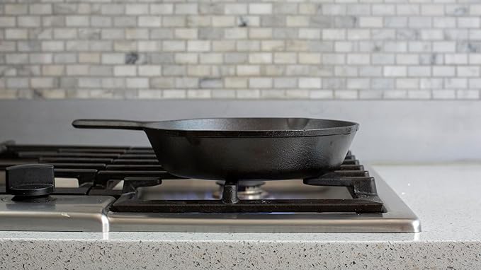 Lodge Seasoned Cast Iron Skillet 9 Inches - PFAS-Free, Non-Toxic Cookware - Use with an Oven, Stove, Grill, or Campfire - Naturally Non-Stick & Oven Safe