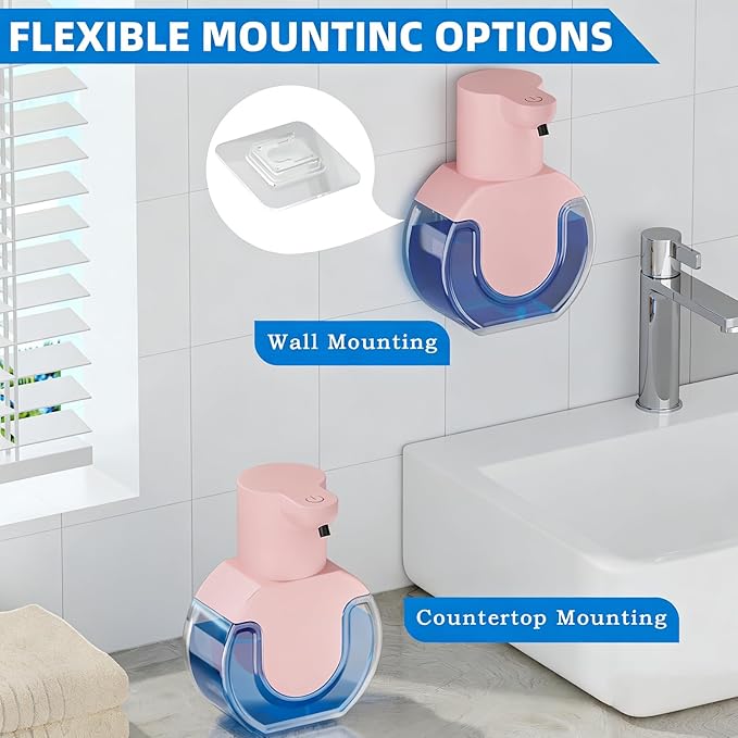 Automatic Soap Dispenser Touchless,Liquid Soap Dispenser USB Rechargeable,15oz/420ml Hand Soap Dispenser,4-Level Adjustable,Wall Mounted/Countertop Soap Dispenser for Bathroom Kitchen Dish Soap - Image 4