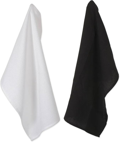 DII Buffalo Check Kitchen Collection, Classic Farmhouse Kitchen Set, Potholder & Dishtowel, Black & White, 3 Piece