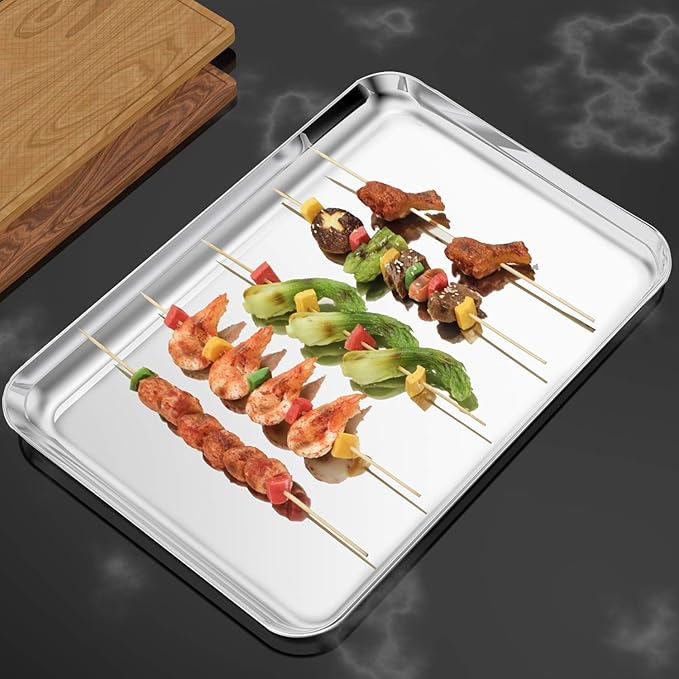 Baking Sheets Set of 2, Bastwe 20 inch Stainless Steel Bakeware Baking Pans, Healthy & Nontoxic & Rustproof & Easy Clean & Dishwasher Safe - Image 7
