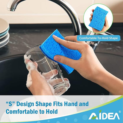 AIDEA Non-Scratch Scrub Sponge, 48Count, Sponges for Dishes, Sponges Kitchen, Cleaning Sponge, Cleans Fast Without Scratching, Stands Up to Stuck-on Grime, Cleaning Power for Everyday Jobs - Image 7