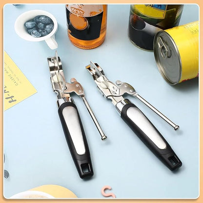 Gisafai 10 Pcs Can Opener Manual Bulk Smooth Edge with Sharp Blade and Soft Non Slip Grip Handle Heavy Duty Handheld Safety Can Opener, Black and Silver - Image 7