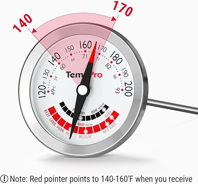 TempPro APT200 Meat Thermometer for Cooking with Extra-Large 2-Inch Dial, Analog Dial Food Cooking Thermometer for Poultry, Ham, Pork, Beef Candy Making Accessory (Previously ThermoPro) - Image 9
