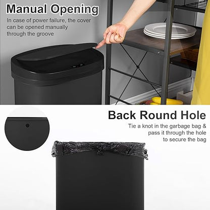 FDW Garbage Can 13 Gallon 50 Liter Kitchen Trash Can for Bathroom Bedroom Home Office Automatic Touch Free High-Capacity with Lid Waste Bin - Image 5
